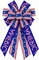 Large Patriotic Wreath Bow – Red, White & Blue Stripes Burlap Bow with Stars for Front Door, Memorial Day, 4th of July, Independence Day Indoor/Outdoor Holiday Decor